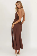 Kimbra Waist Sash Midi Dress Chocolate
