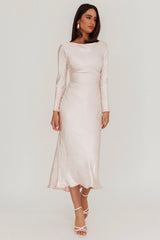 Loveland Cowl Back Midi Dress Baby Pink