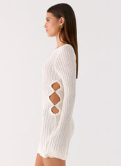 Zenzi Crochet Mini Dress White