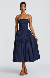 Darla Midi Dress - Navy