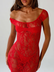 Kaelis Red Midi Dress